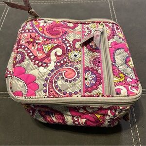 Vera Bradley Pink and Gray Paisley Cosmetic Bag
